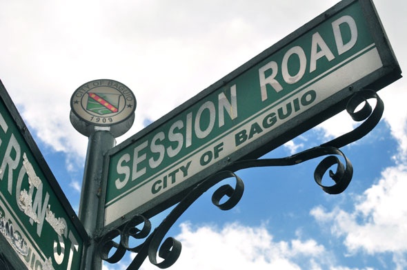 Session Road Name Sign Post